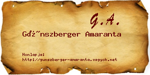 Günszberger Amaranta névjegykártya